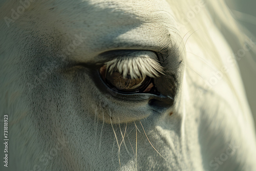 Eye of Arabian horse.