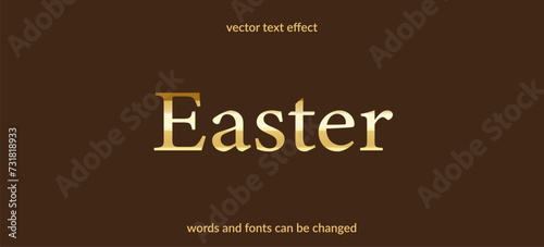 vector gold text effect editable font 2d Easter