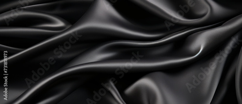 Elegant Black Silk Fabric Close-Up