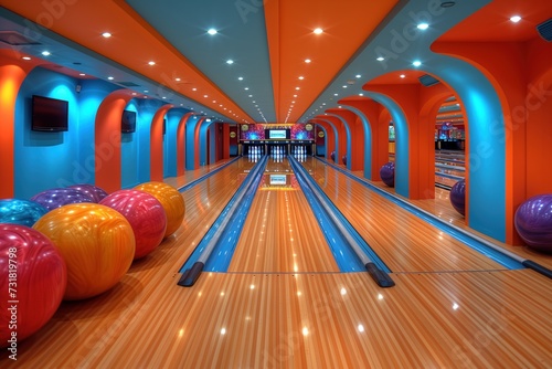 bowling game interior photo