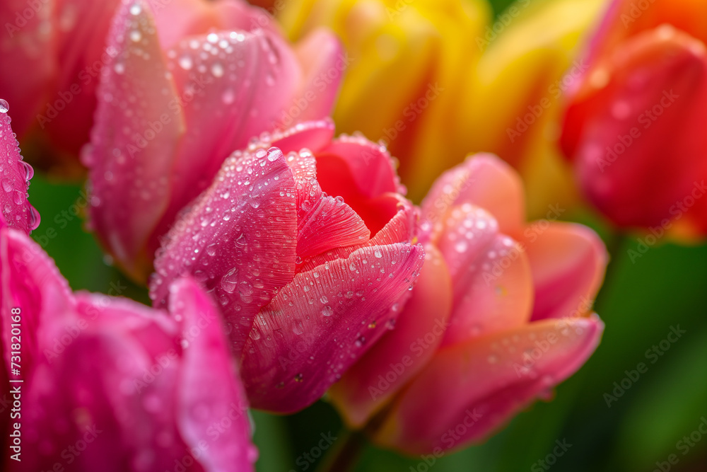 close-up on tulips