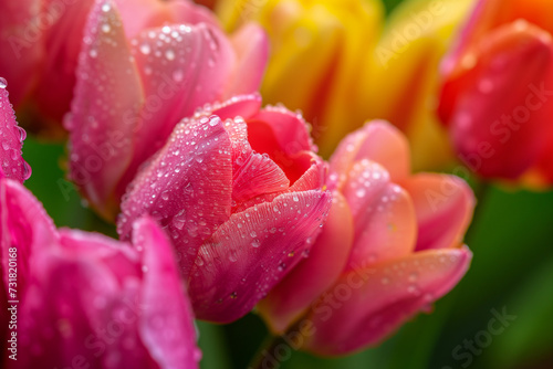 close-up on tulips