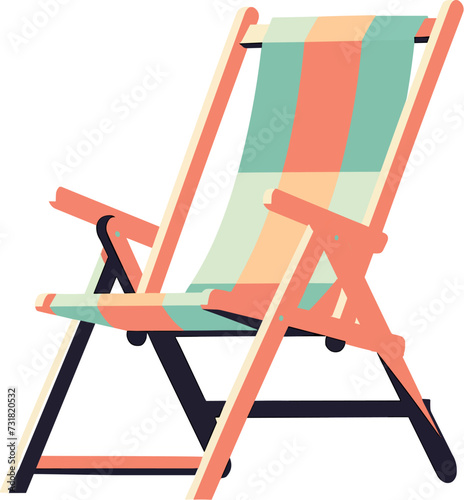 Minimalistic vector of a beach chair in pastel colors