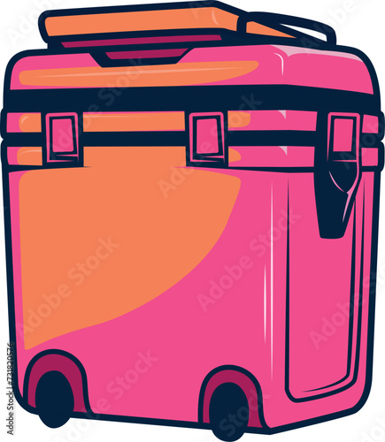Vector of a summer cooler in bright neon colors