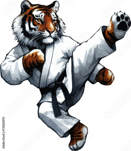 tiger in a jump karate 