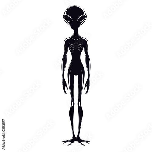 Silhouette alien black color only full body