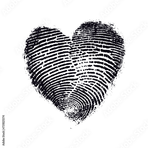 Silhouette couple finger print make love heart shape black color only