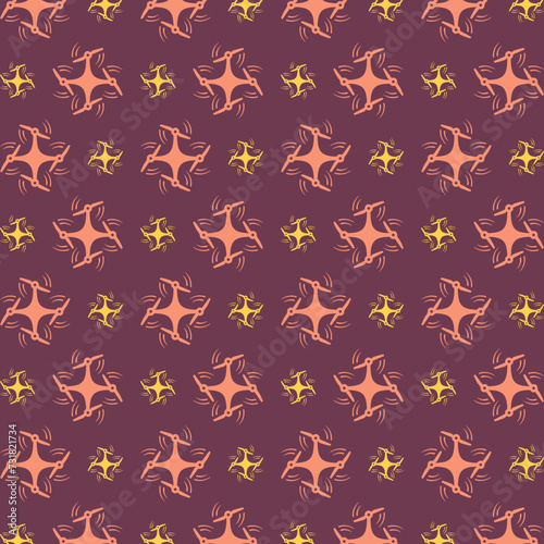 Drone Icon Vector trendy repeating pattern maroon illustration background © jatu