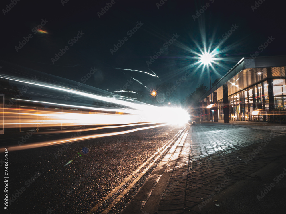 Fototapeta premium Car Light Trails at Night