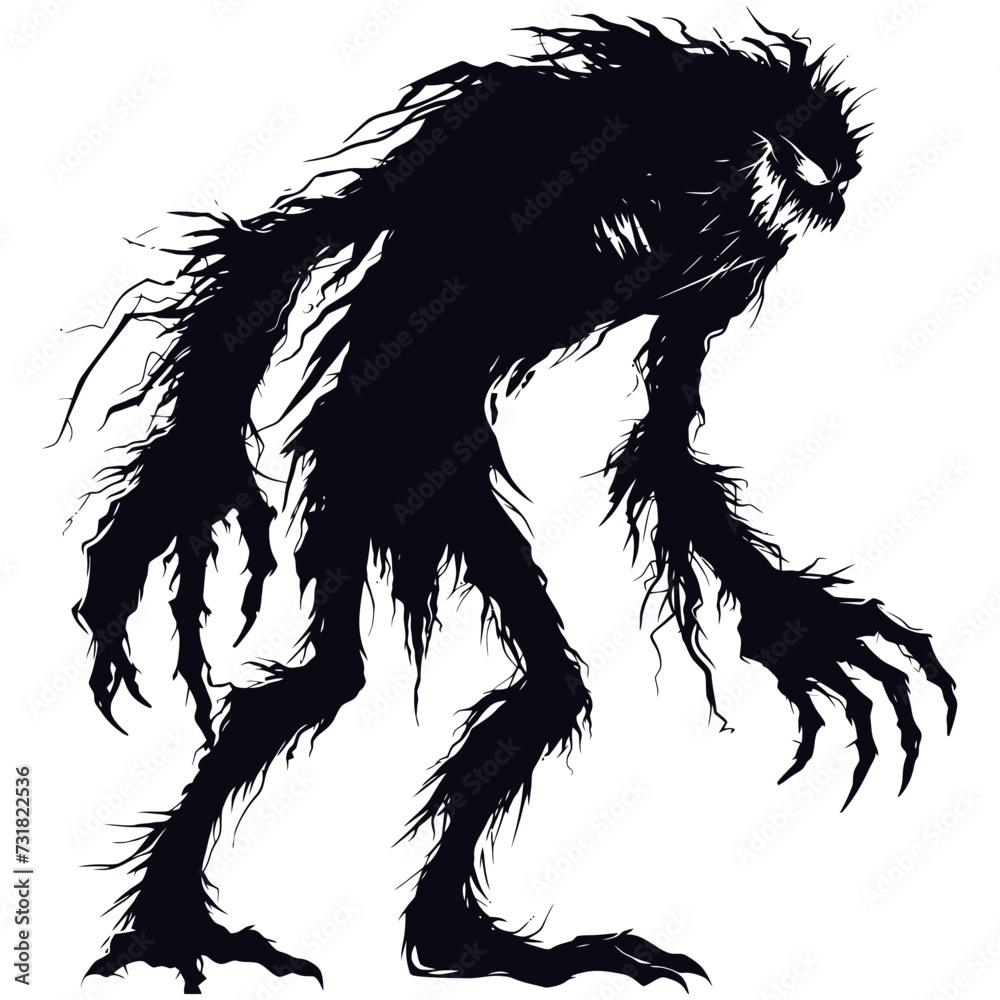 Silhouette monster black color only full body Silhouette monster black color only full body