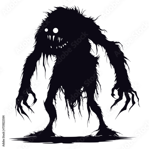 Silhouette monster black color only full body