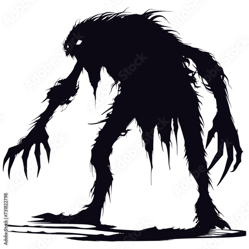 Silhouette monster black color only full body