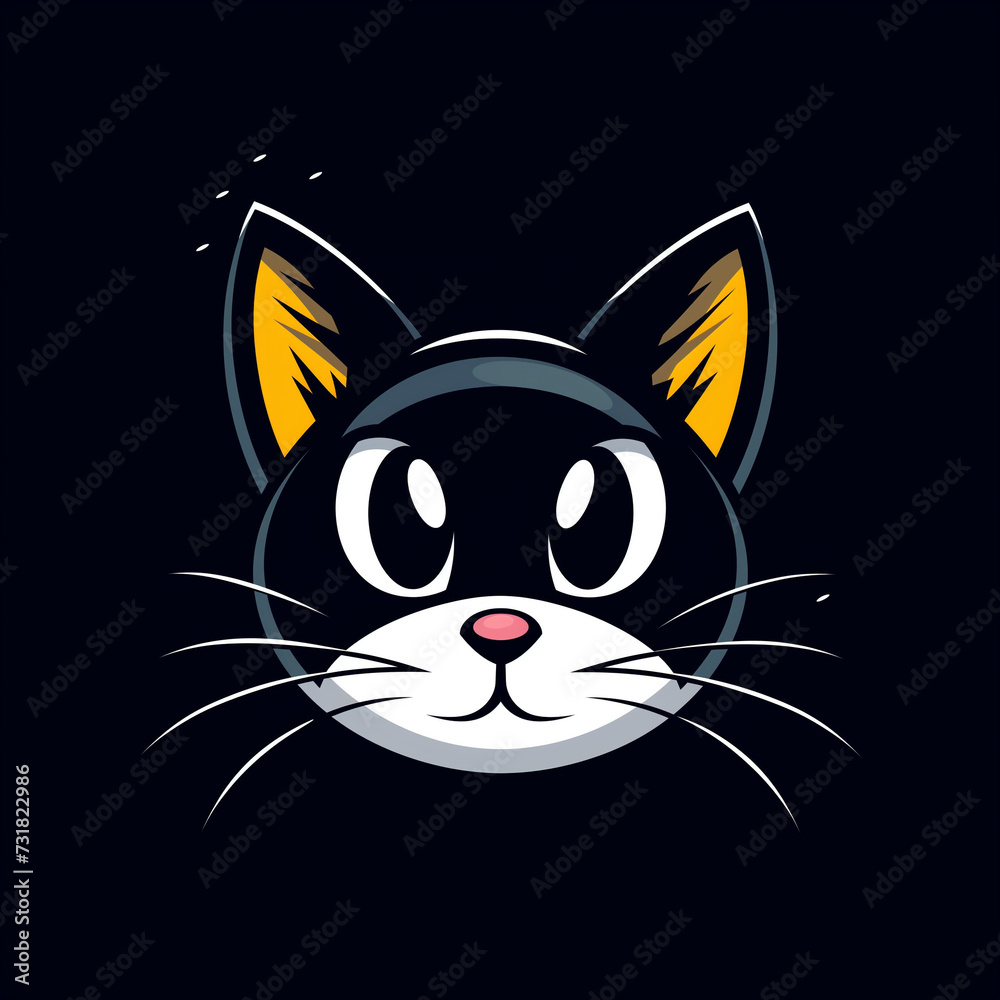 Logo cat anime vector icon illustration Logo cat anime vector icon illustration