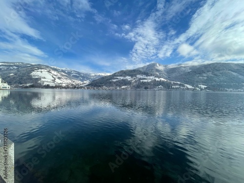 a beautiful mountainous lake in Austria © Wirestock