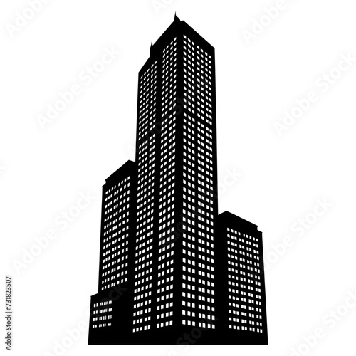 Silhouette building black color only full body