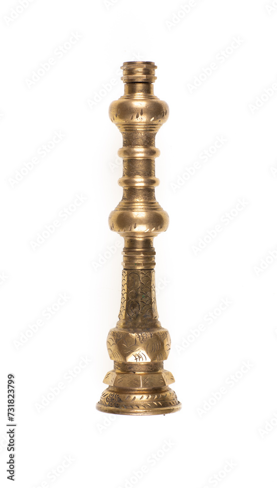 ancient golden scepter isolated on white background