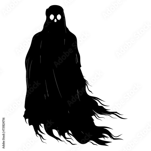 Silhouette ghost black color only full body body