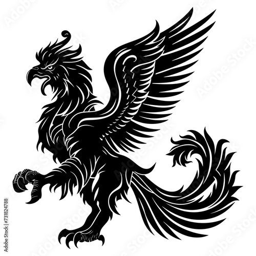 Silhouette Griffin black color only full body body