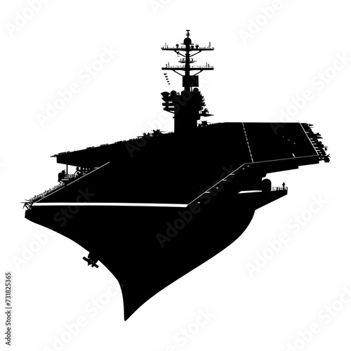 Silhouette Aircraft carrier top view black color only