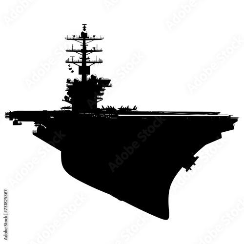 Silhouette Aircraft carrier top view black color only