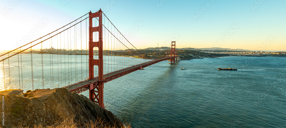 Golden Gate Bridge the suspension bridge of San Francisco, California.