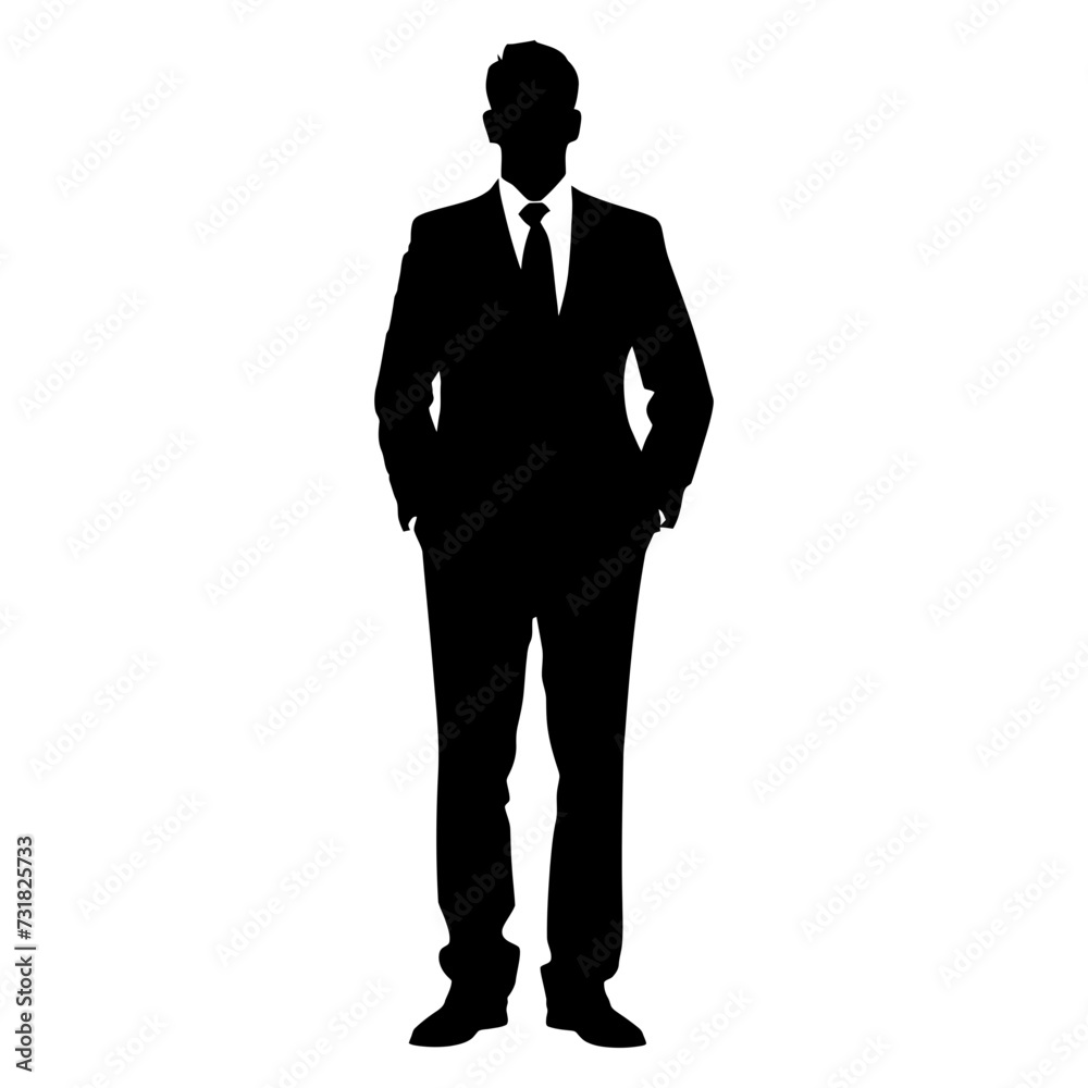 Silhouette bussiness man black color only full body Silhouette bussiness man black color only full body