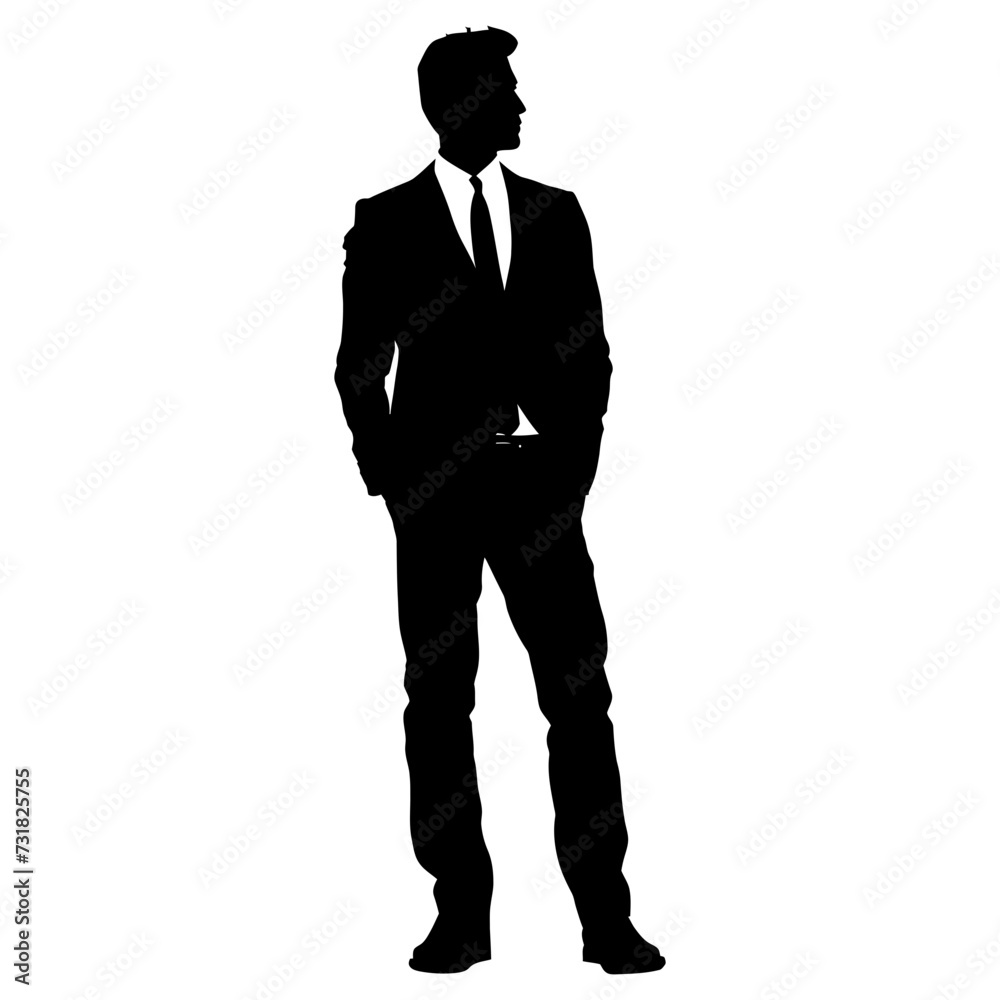 Silhouette bussiness man black color only full body Silhouette bussiness man black color only full body