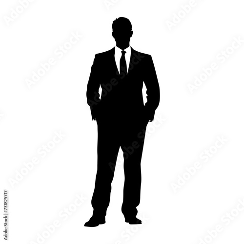 Silhouette bussiness man black color only full body