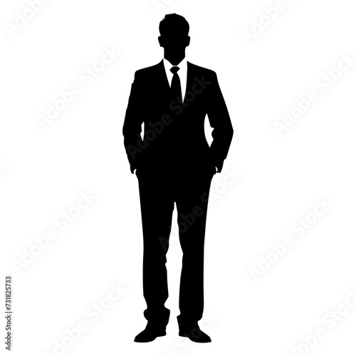 Silhouette bussiness man black color only full body