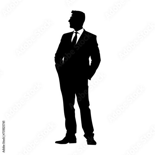 Silhouette bussiness man black color only full body