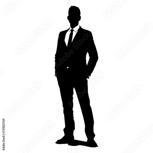 Silhouette bussiness man black color only full body