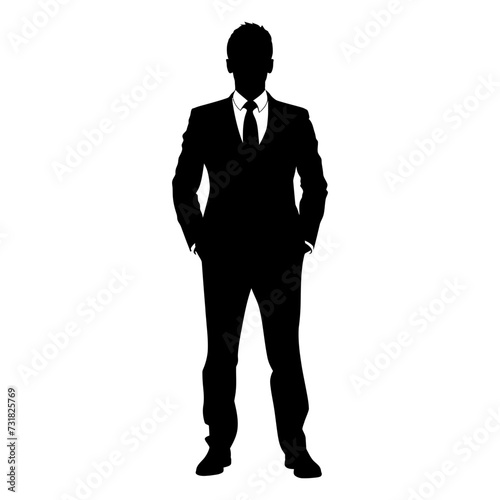 Silhouette bussiness man black color only full body