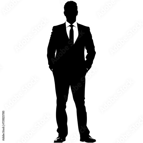 Silhouette bussiness man black color only full body