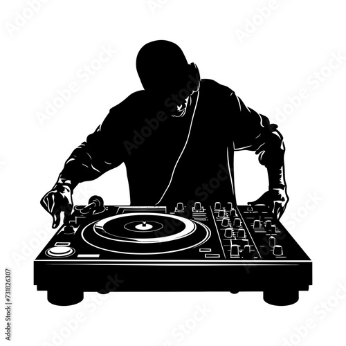 Silhouette DJ Turntable black color only