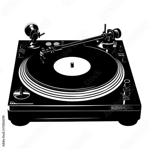 Silhouette DJ Turntable black color only