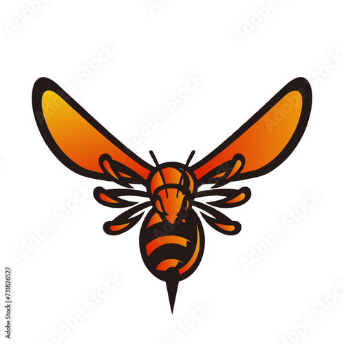 Bee design logo colorful gradient style