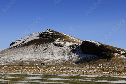 View on a valley in the Suðurland region in the south of Iceland, not far from the village Vík.