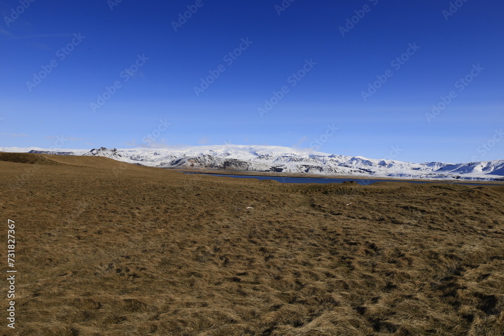 View from Dyrhólaey which is a small promontory located on the south coast of Iceland, not far from the village Vík.