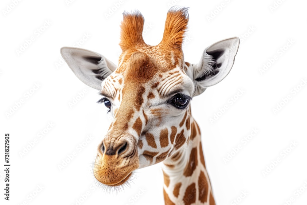 giraffe on white background
