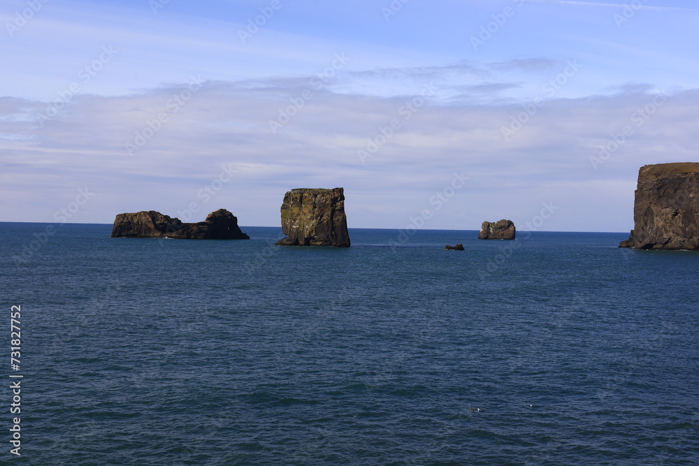 View from Dyrhólaey which is a small promontory located on the south coast of Iceland, not far from the village Vík.