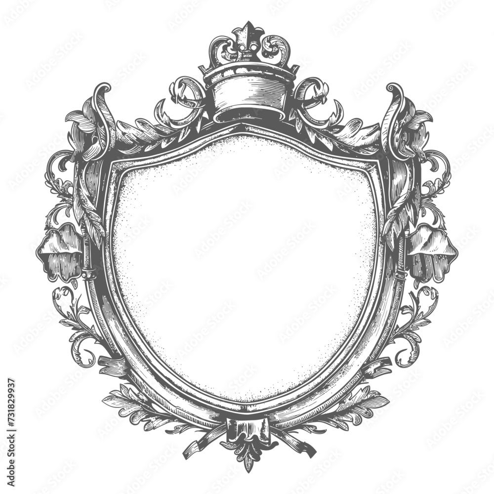 circle frame with ornament in old engraving style circle frame with ornament in old engraving style