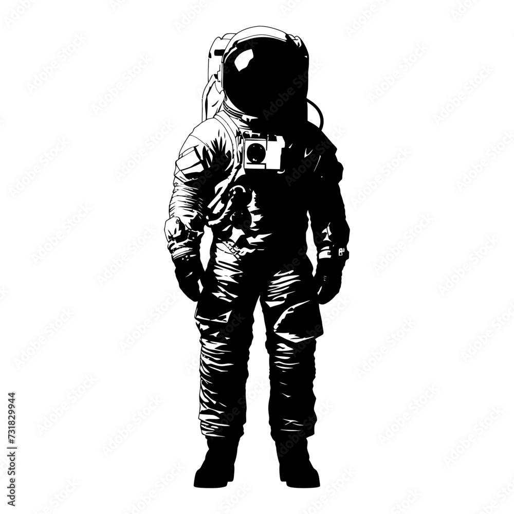 Silhouette astronaut black color only full body Silhouette astronaut black color only full body