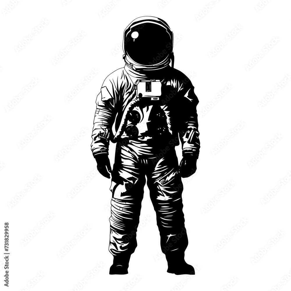 Silhouette astronaut black color only full body Silhouette astronaut black color only full body