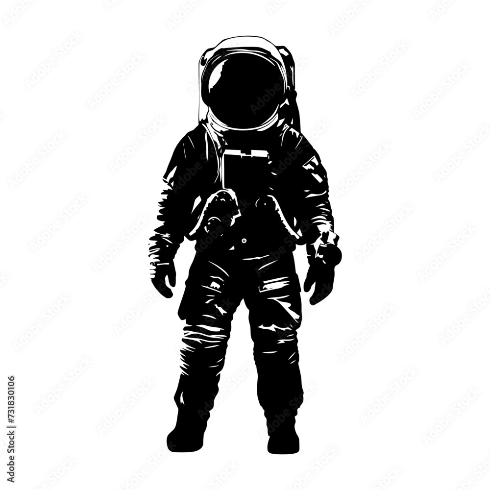 Silhouette astronaut black color only full body Silhouette astronaut black color only full body