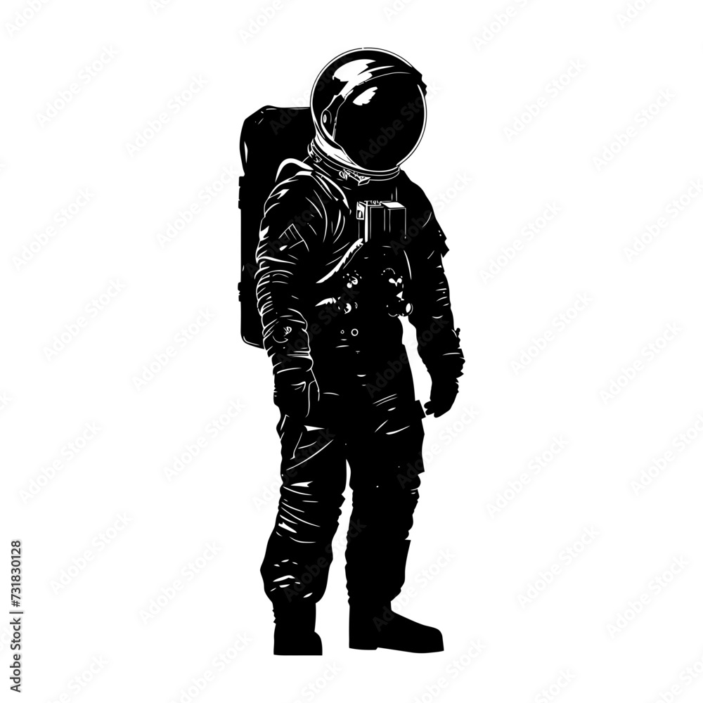 Silhouette astronaut black color only full body Silhouette astronaut black color only full body