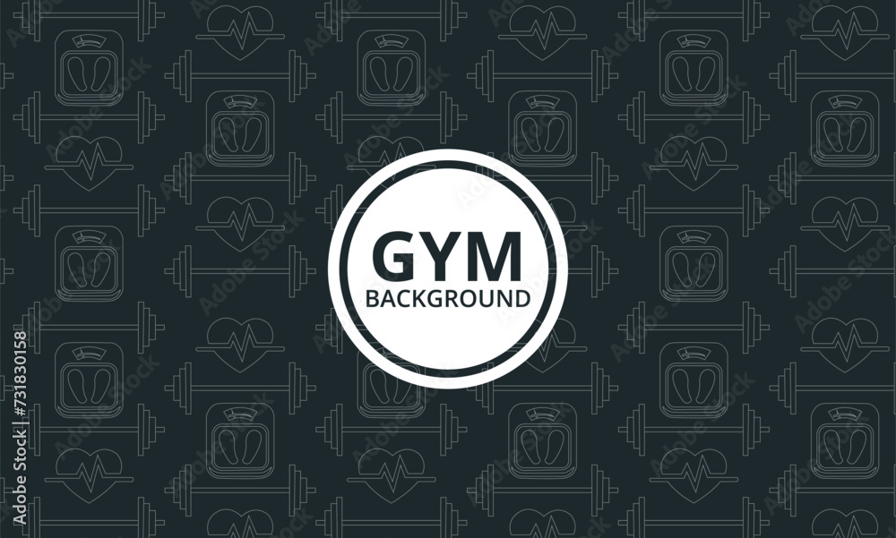 Vector gym pattern. Gym seamless background
