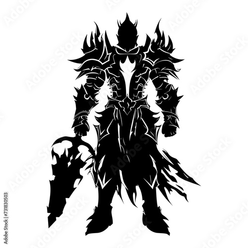 Silhouette club in mmorpg game black color only