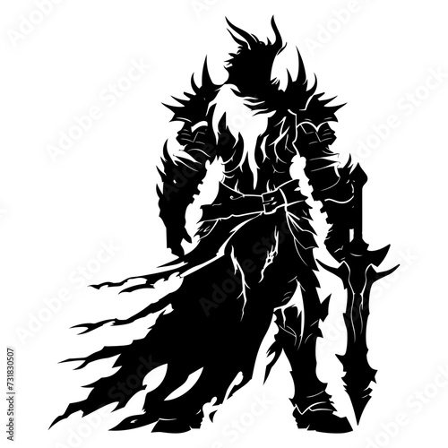 Silhouette club in mmorpg game black color only
