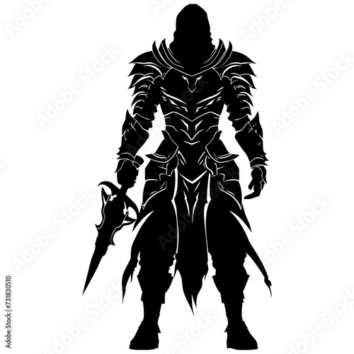 Silhouette club in mmorpg game black color only