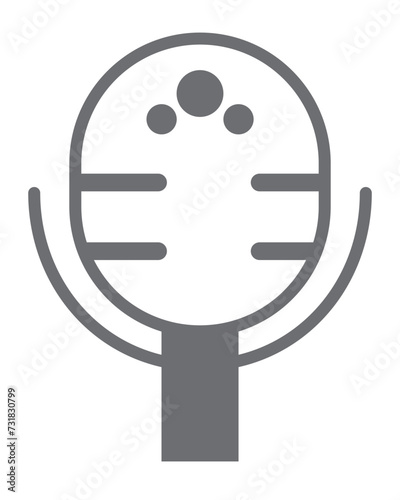 Mic icon gray color mic voice recoding vector illustration. 